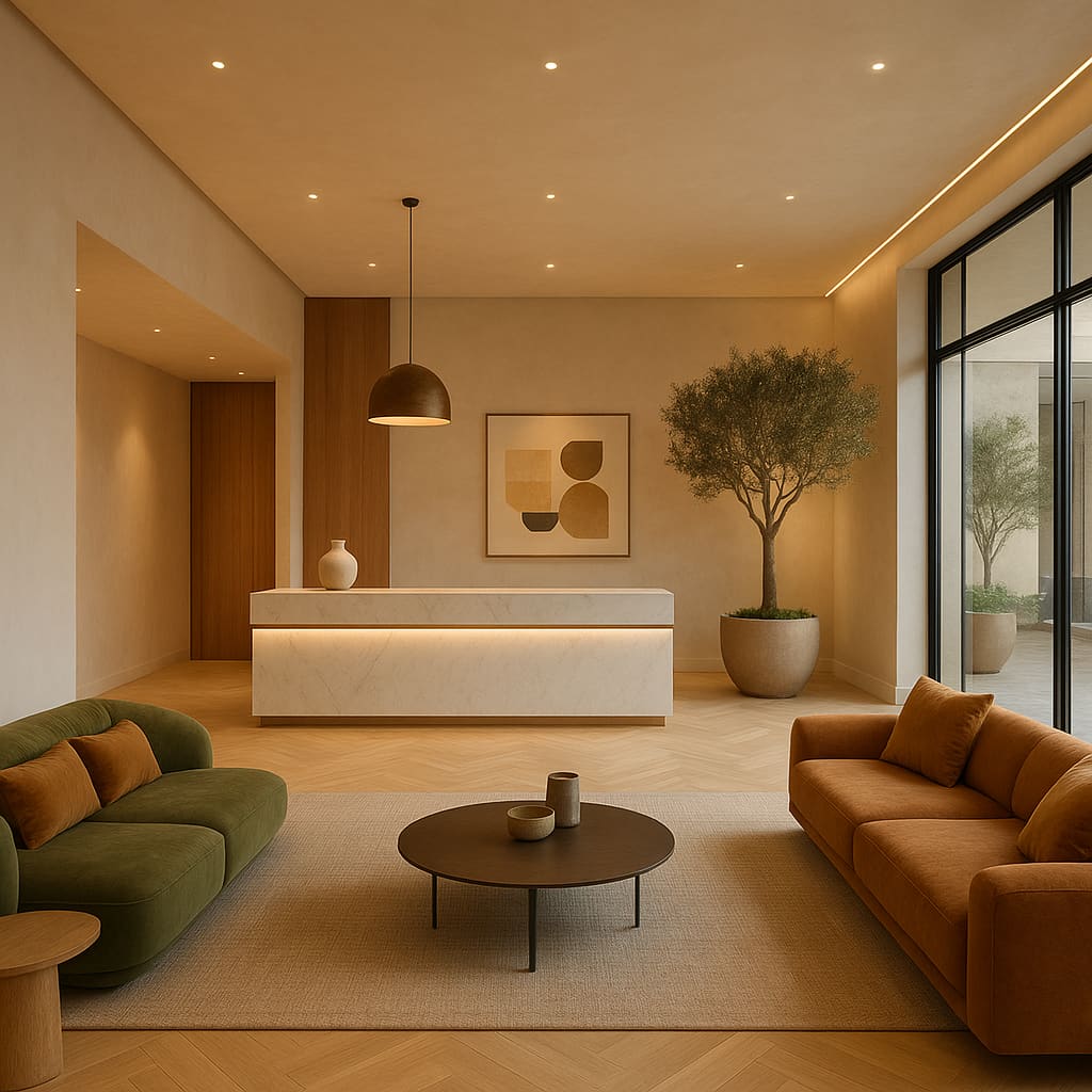 Boutique hotel lobby